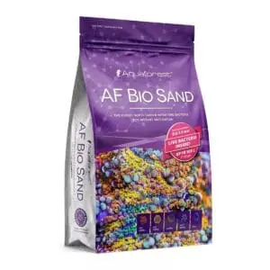 Aquaforest AF Bio Sand purple packaging with colorful design.
