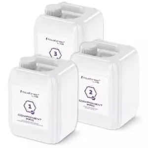 Three Aquaforest Component Pro containers labeled 1, 2, and 3.