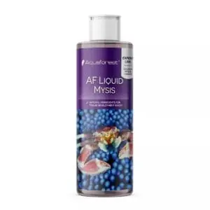 Bottle of Aquaforest AF Liquid Mysis with a crab image.