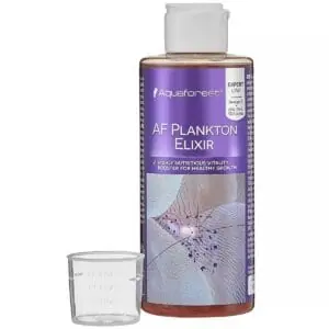 Aquaforest AF Plankton Elixir with measurement cup.