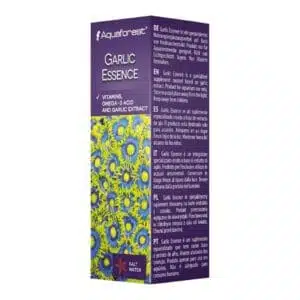 Aquaforest Garlic Essence supplement box with garlic extract details.