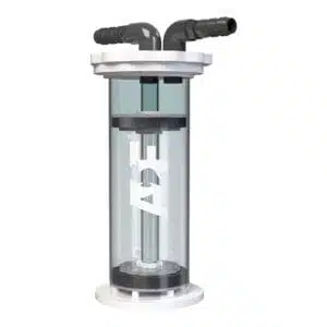 Aquarium filter tube with hoses attached