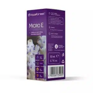 Aquaforest Micro E marine supplement packaging, 50ml bottle.